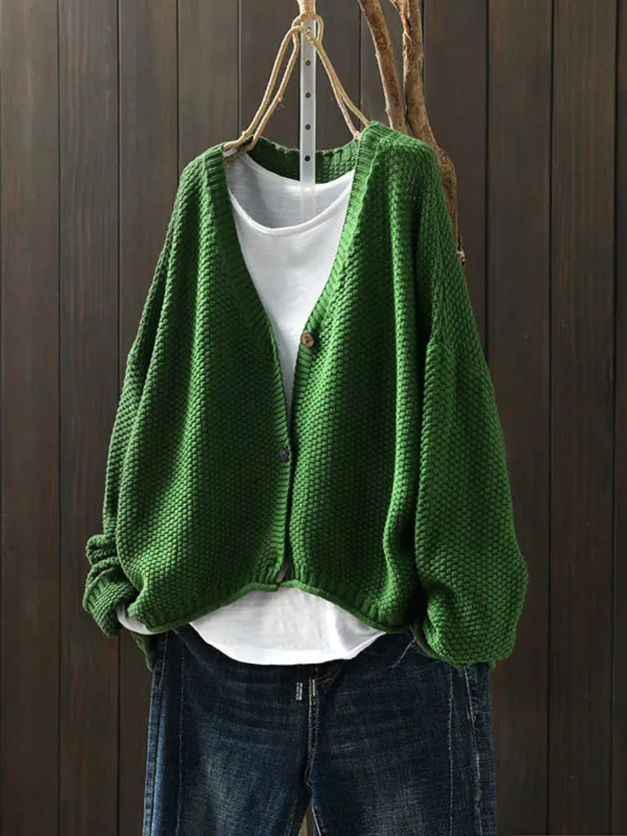 Tessa | V-Neck Oversized Chunky Knit Cardigan