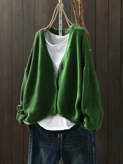Tessa | V-Neck Oversized Chunky Knit Cardigan