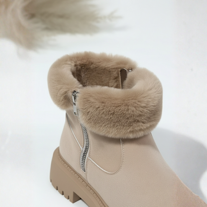 Lindsay | Suede Faux Fur Platform Orthopaedic Ankle Boots