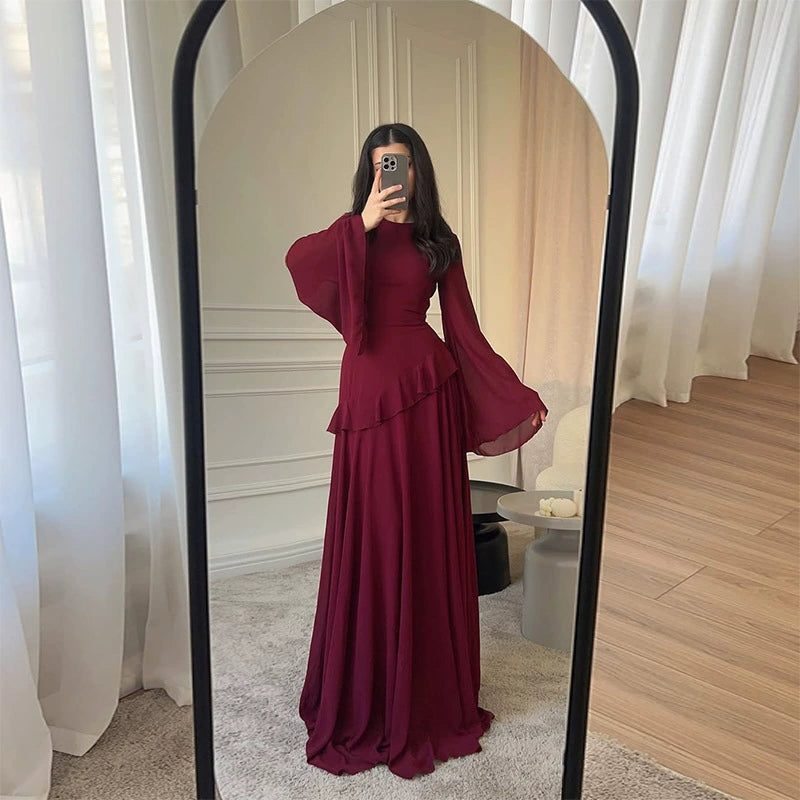 Olivia | Wedding Guest Tiered Maxi Dress with Bell Sleeves