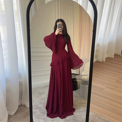 Olivia | Wedding Guest Tiered Maxi Dress with Bell Sleeves