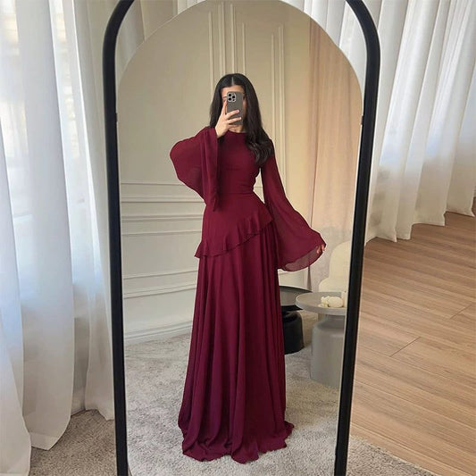Olivia | Wedding Guest Tiered Maxi Dress with Bell Sleeves
