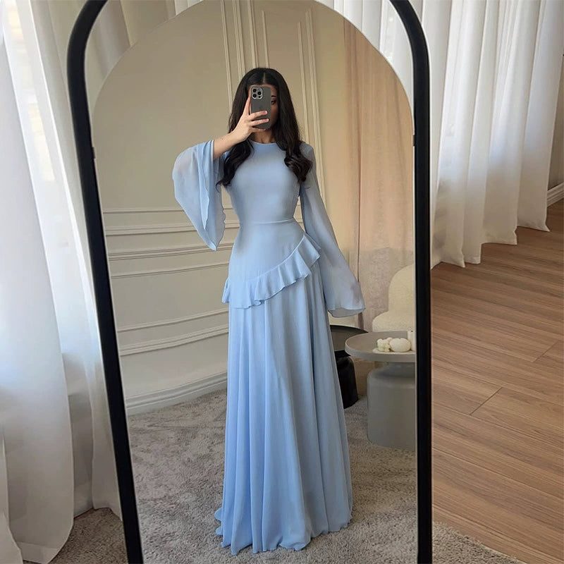 Olivia | Wedding Guest Tiered Maxi Dress with Bell Sleeves