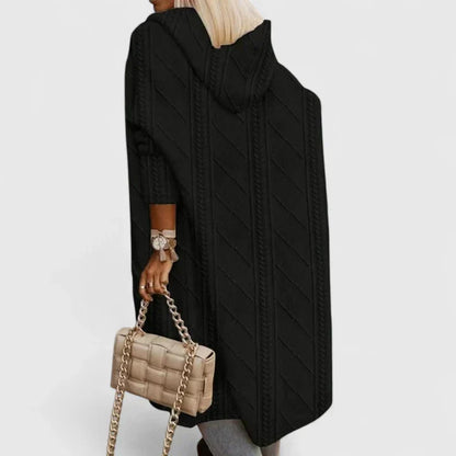 Calystria | Extended-Length Attached Hood Winter Cardigan