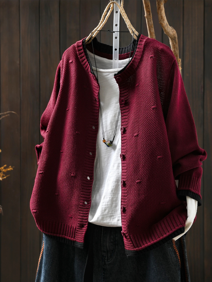 Willa | Textured Chunky Knit Cardigan