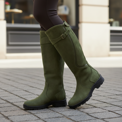 Gilly | Waterproof Knee High Boots with Adjustable Buckle Strap