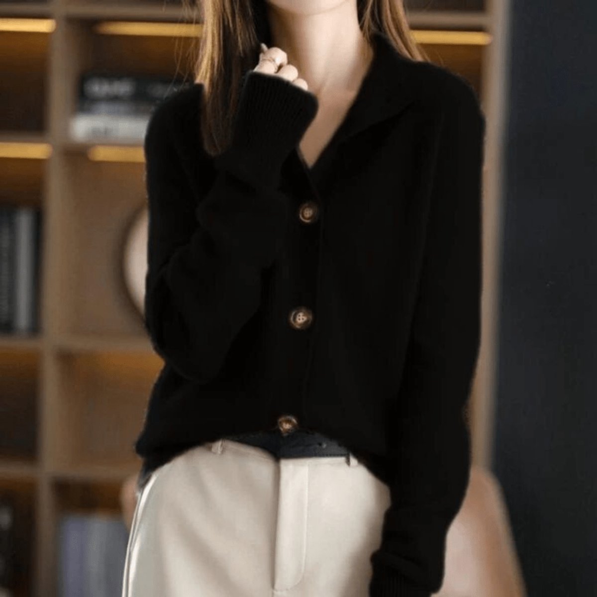 Connie | Mock Neck Knit Cardigan