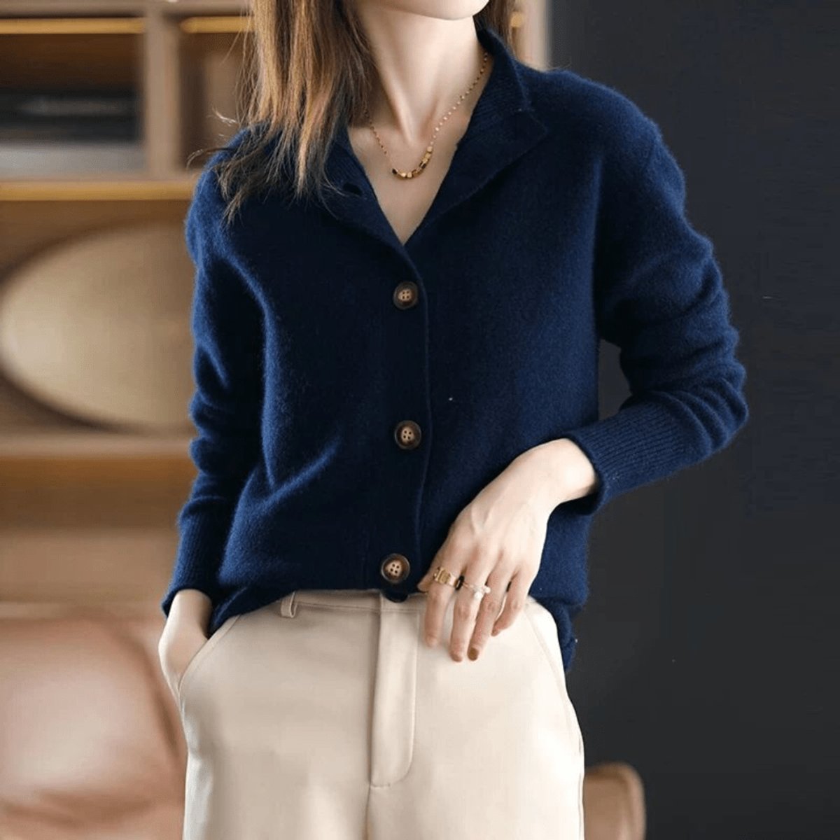Connie | Mock Neck Knit Cardigan