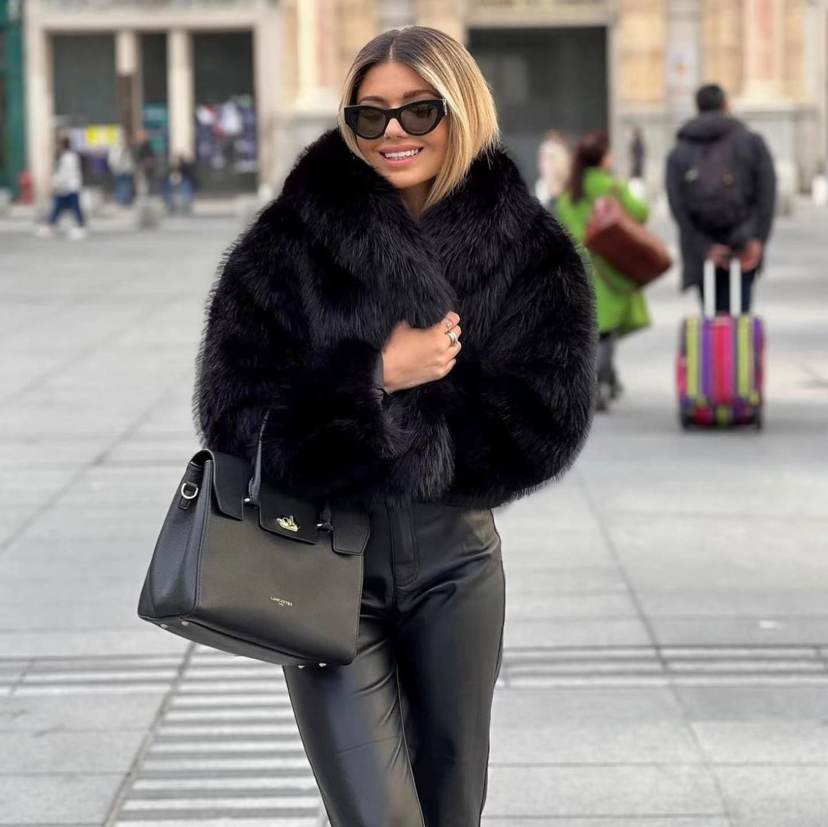 Edwina | Elegant Cropped Faux Fur Coat