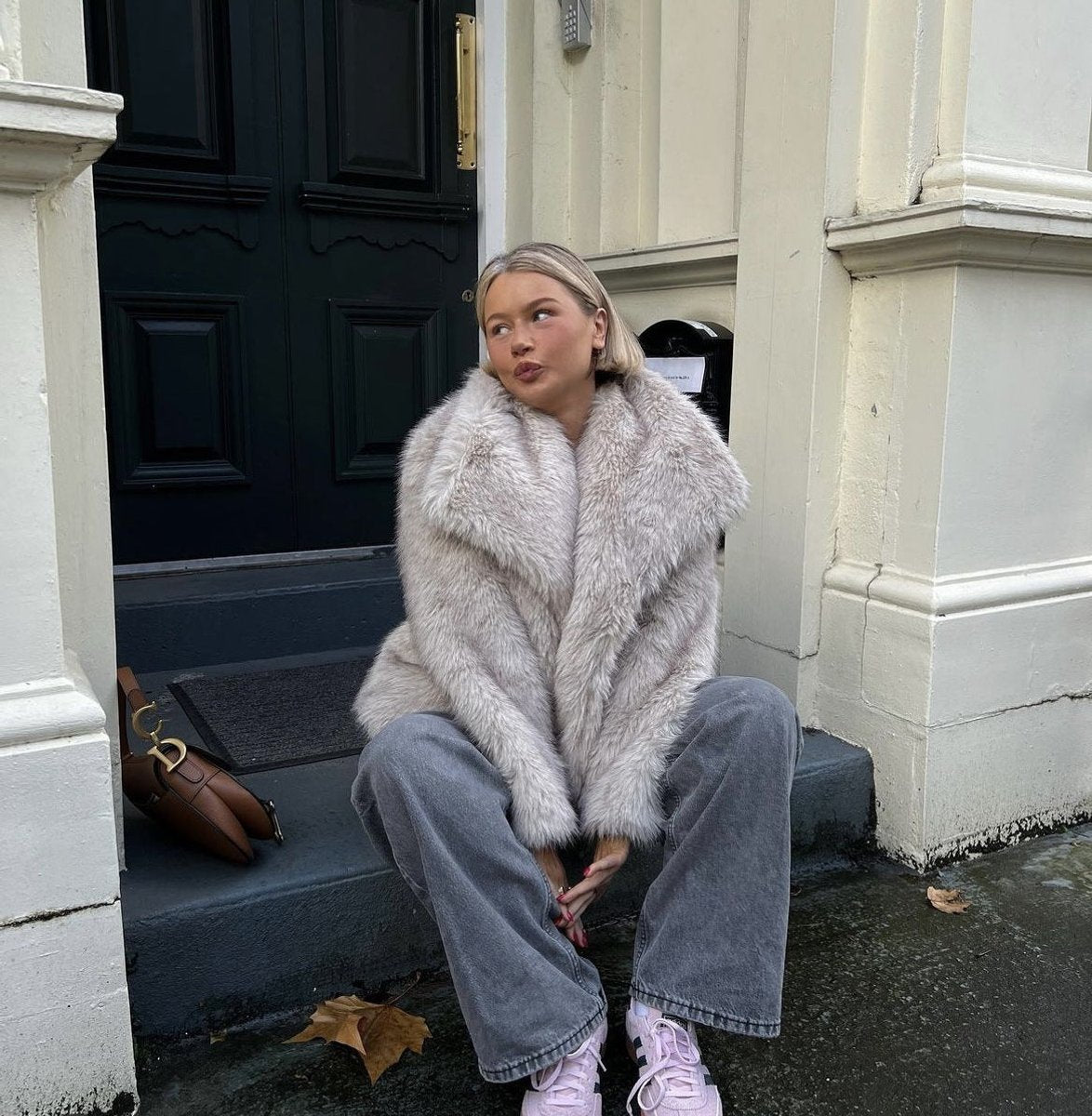 Edwina | Elegant Cropped Faux Fur Coat