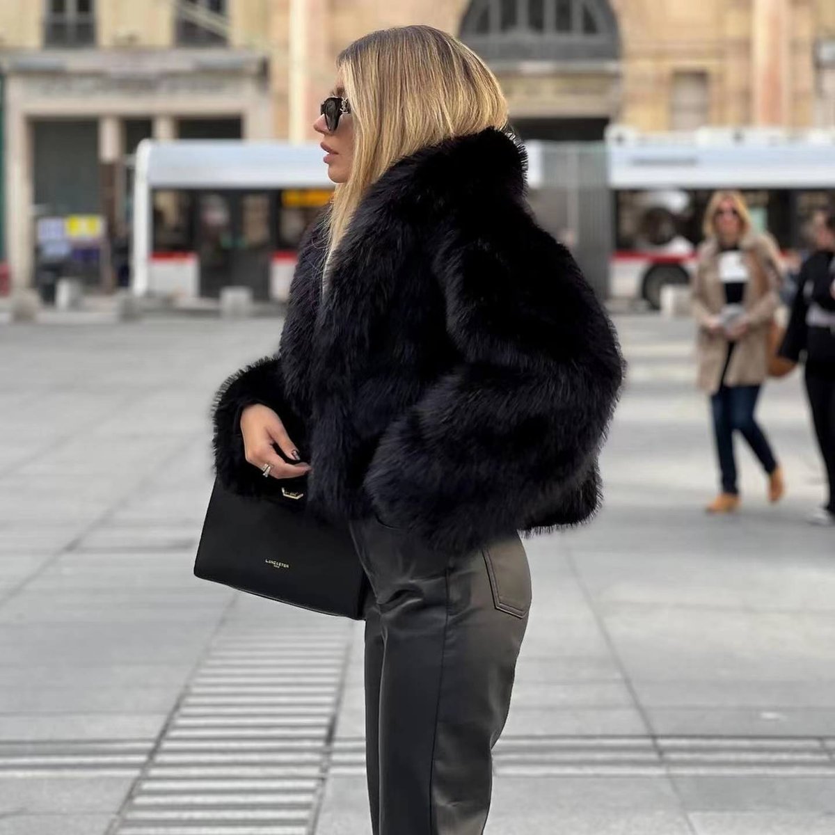 Edwina | Elegant Cropped Faux Fur Coat