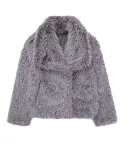Edwina | Elegant Cropped Faux Fur Coat