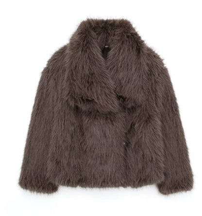 Edwina | Elegant Cropped Faux Fur Coat