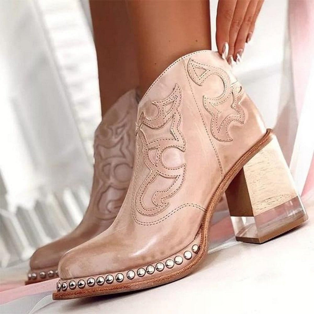 Dawson | Embroidered Block Heel Western Chelsea Boots
