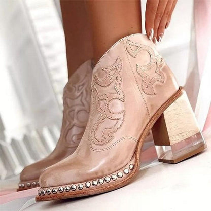 Dawson | Embroidered Block Heel Western Chelsea Boots