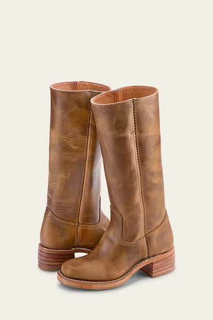 Marisol | Knee High Leather Block Heel Boots