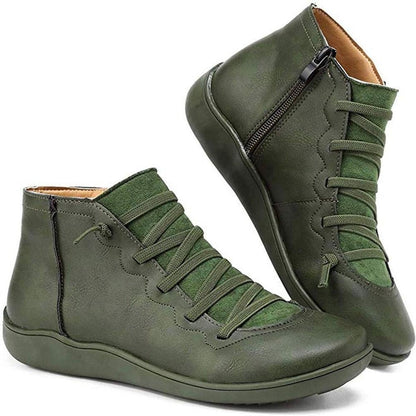 Brielle | Flat Ankle Boots with Orthopedic Support and Side Zip
