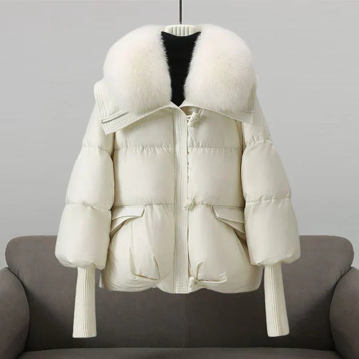 Nancy | Oversized Quilted Puffer Jacket with Faux Fur Trim