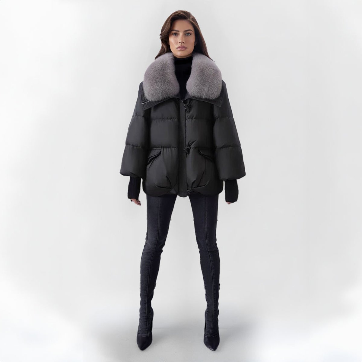 Nancy | Oversized Quilted Puffer Jacket with Faux Fur Trim