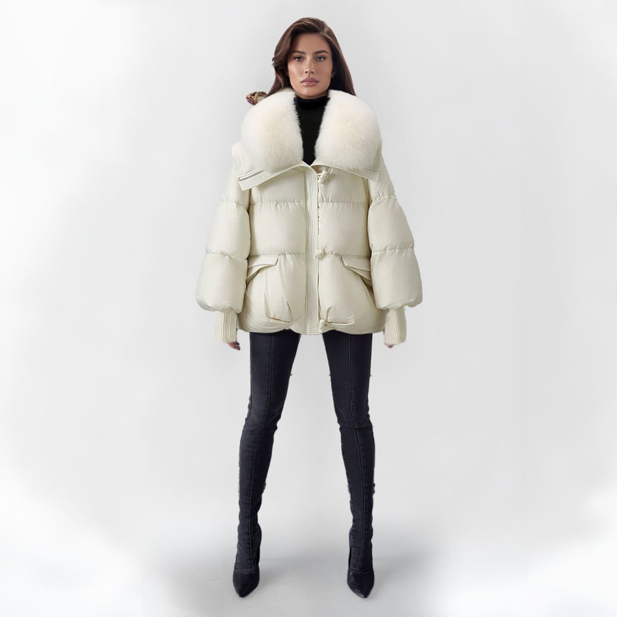 Nancy | Oversized Quilted Puffer Jacket with Faux Fur Trim