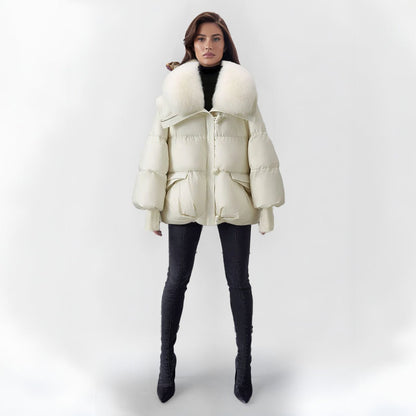 Nancy | Oversized Quilted Puffer Jacket with Faux Fur Trim