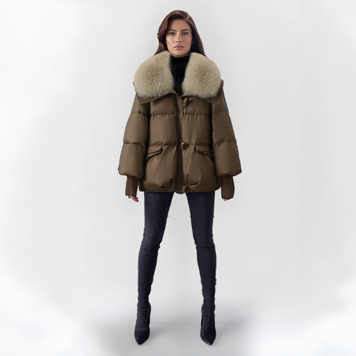 Nancy | Oversized Quilted Puffer Jacket with Faux Fur Trim