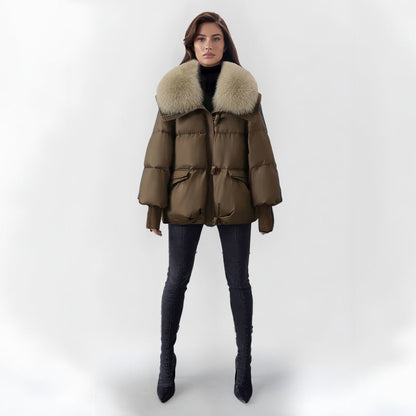 Nancy | Oversized Quilted Puffer Jacket with Faux Fur Trim
