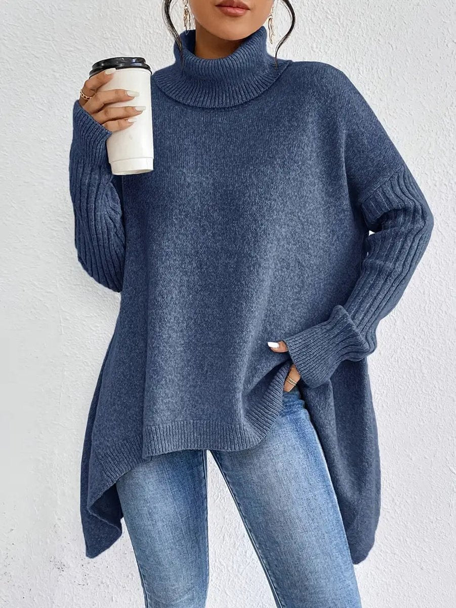 Charlotte | Roll Neck High-Low Oversized Jumper