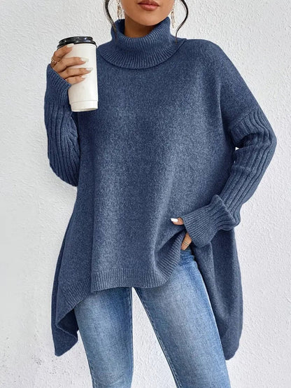 Charlotte | Roll Neck High-Low Oversized Jumper
