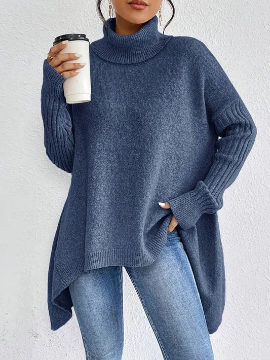 Charlotte | Roll Neck High-Low Oversized Jumper