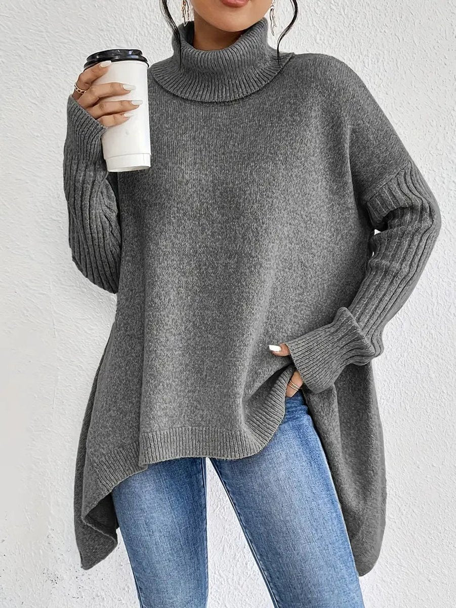 Charlotte | Roll Neck High-Low Oversized Jumper
