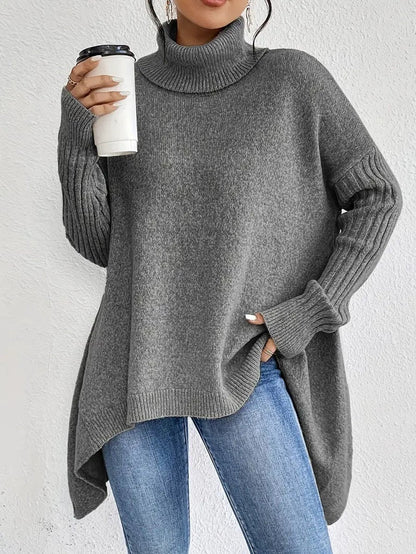 Charlotte | Roll Neck High-Low Oversized Jumper