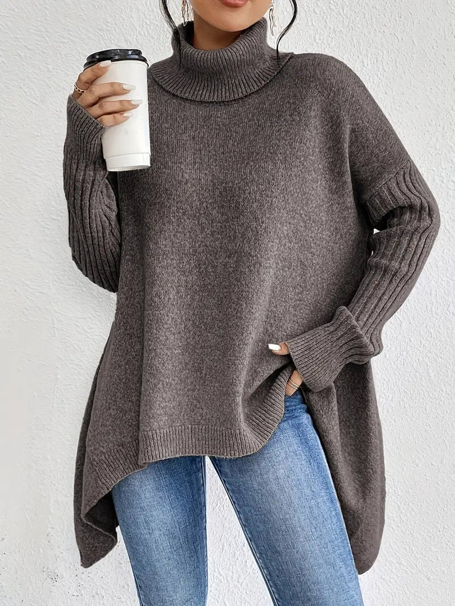Charlotte | Roll Neck High-Low Oversized Jumper