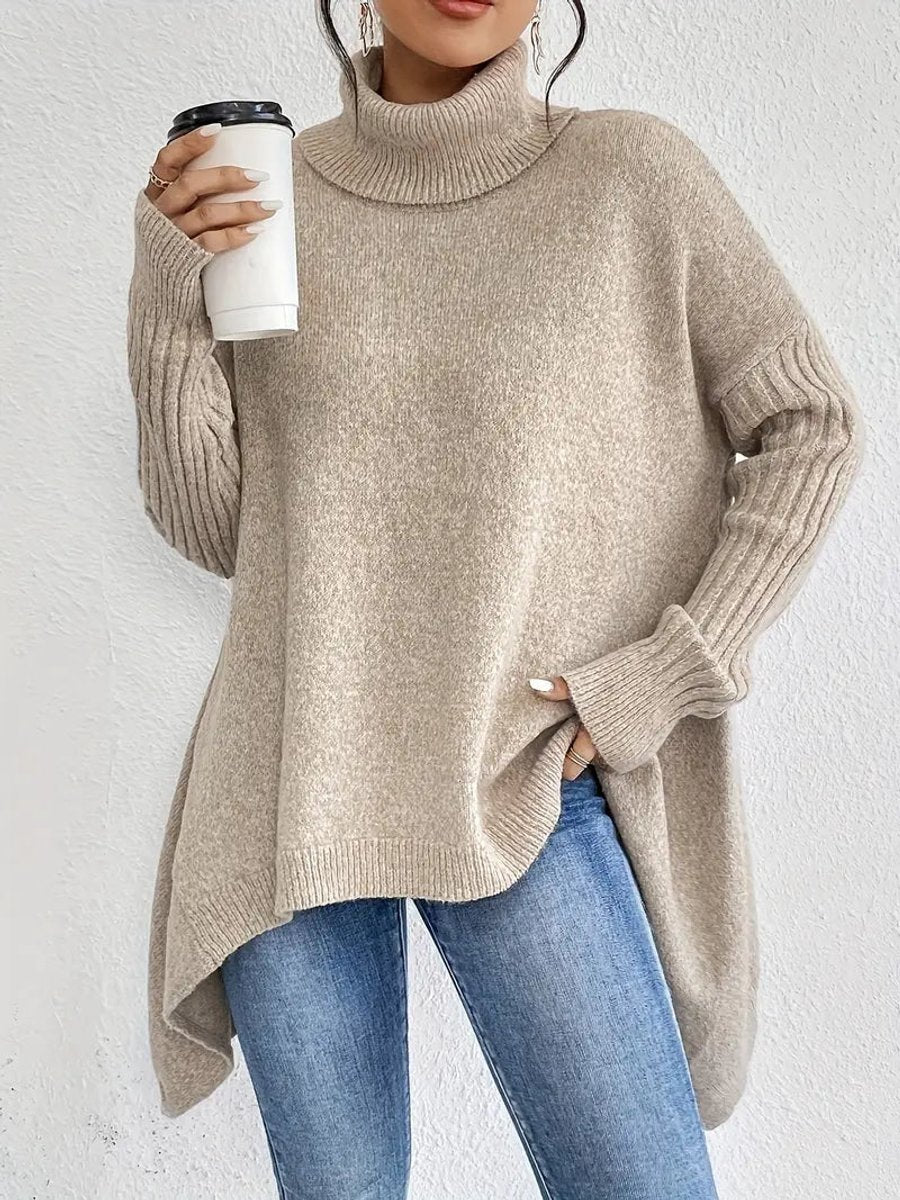 Charlotte | Roll Neck High-Low Oversized Jumper
