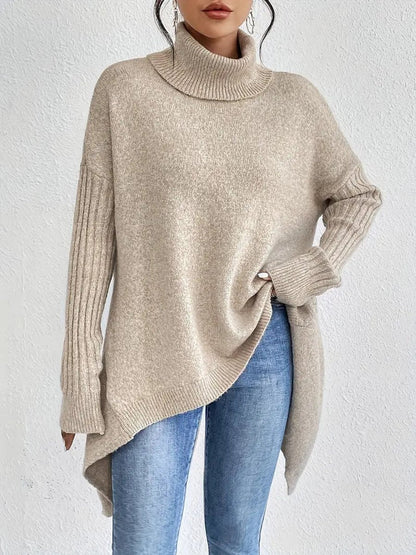 Charlotte | Roll Neck High-Low Oversized Jumper