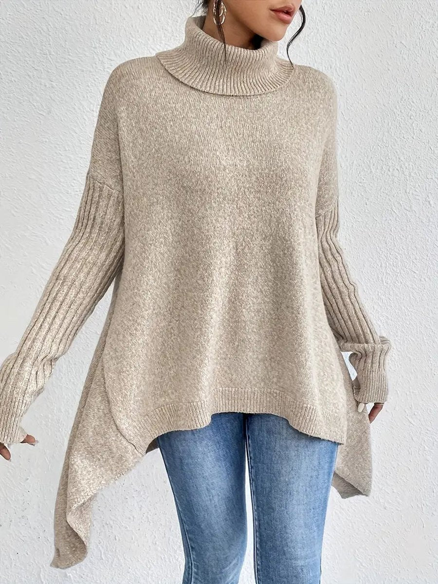 Charlotte | Roll Neck High-Low Oversized Jumper