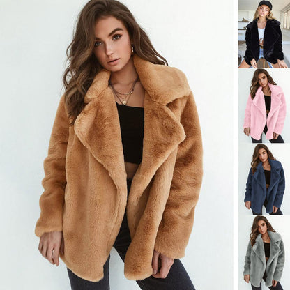Caitlin | Oversized Teddy Coat with Lapel Collar