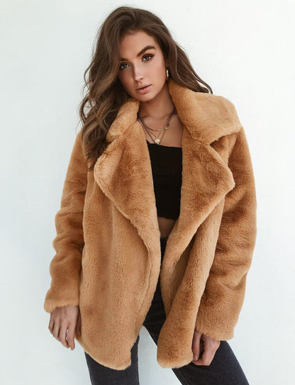 Caitlin | Oversized Teddy Coat with Lapel Collar