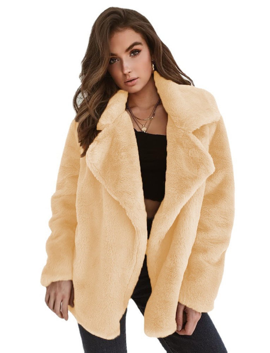 Caitlin | Oversized Teddy Coat with Lapel Collar
