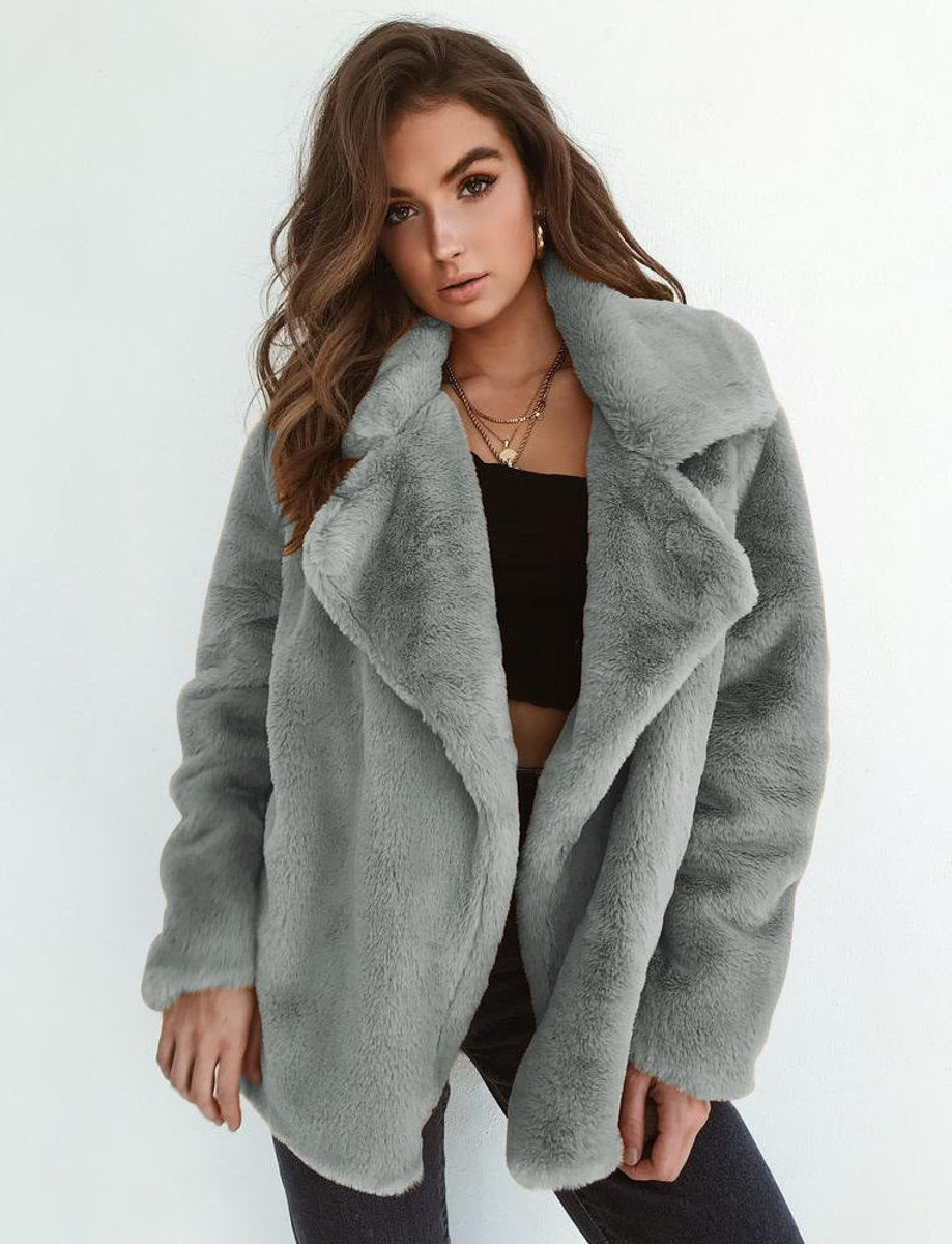 Caitlin | Oversized Teddy Coat with Lapel Collar