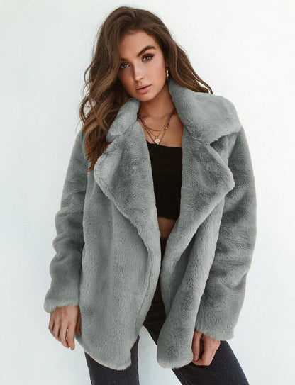 Caitlin | Oversized Teddy Coat with Lapel Collar