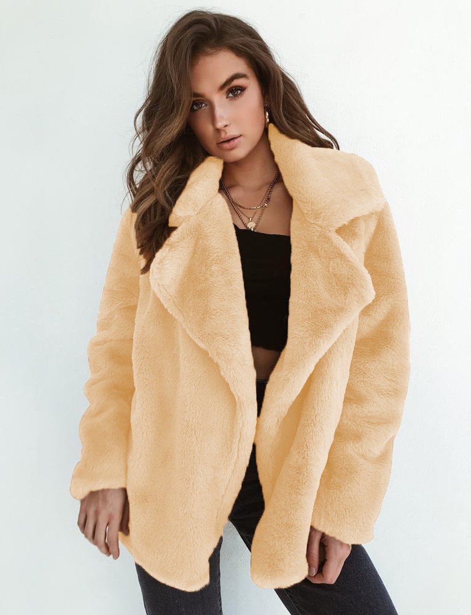 Caitlin | Oversized Teddy Coat with Lapel Collar