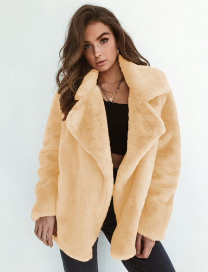 Caitlin | Oversized Teddy Coat with Lapel Collar