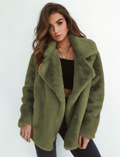 Caitlin | Oversized Teddy Coat with Lapel Collar
