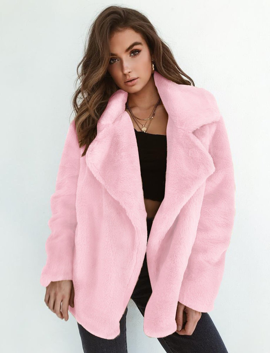 Caitlin | Oversized Teddy Coat with Lapel Collar