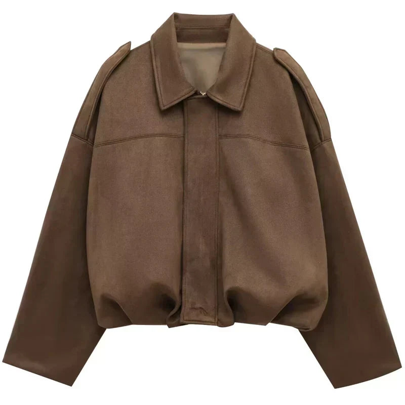 Grace | Women's Cropped Zip Up Bomber Jacket