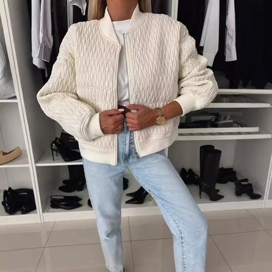 Lindsay | Women's Quilted Zip Up Bomber Jacket