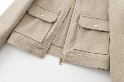 Linda | Women's Cropped Zip Up Bomber Jacket