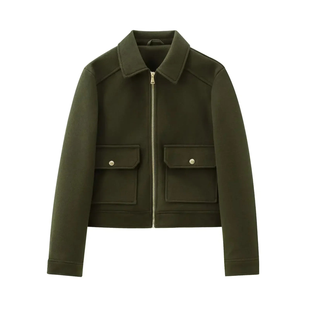Linda | Women's Cropped Zip Up Bomber Jacket