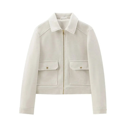 Linda | Women's Cropped Zip Up Bomber Jacket